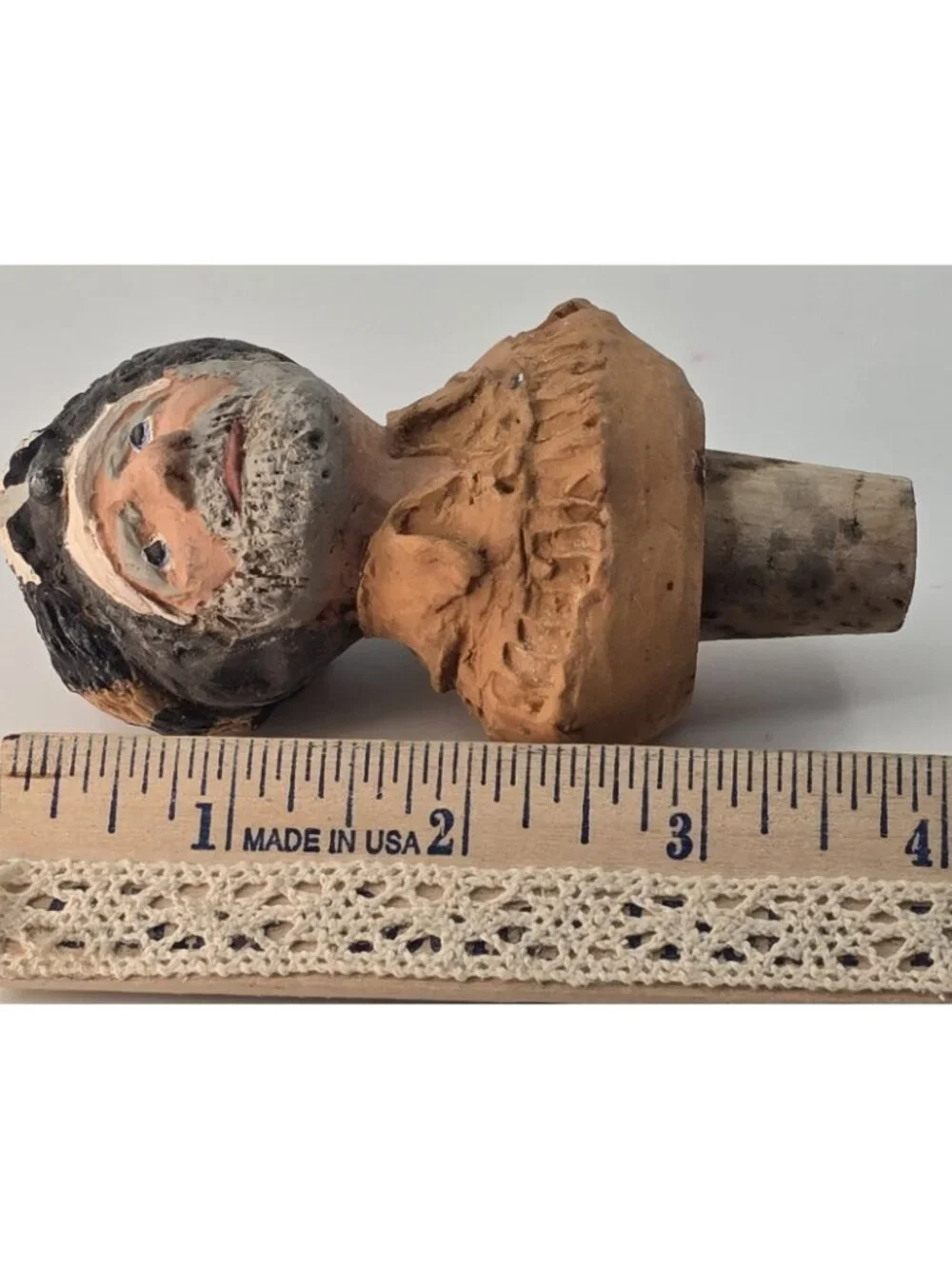 Vtg G.A.O. 10138 Mountain Man Bottle Stopper Resin Mountaineer Frontiersman